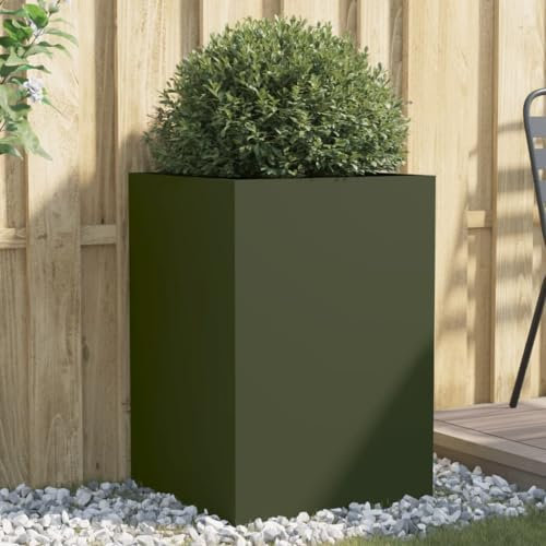 ShGaxin Jardinera de Acero Laminado en frío Verde Oliva 52x48x75 cm, Huerto Urbano Terraza, Jardineras Exterior, Jardineria Maceteros, Mesa De Cultivo, Huerto En Casa - 841586