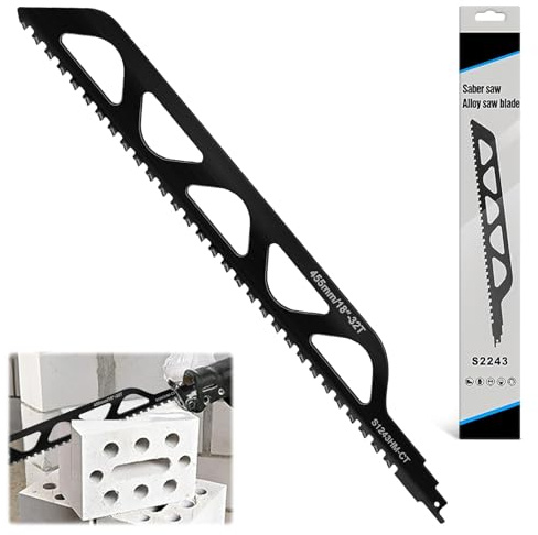 Sticksågsblad, sticksågblad sten, hårdmetallstål sabelsågblad för porbetong, trä, metall, tegel, betong, professionella sågblad (455)