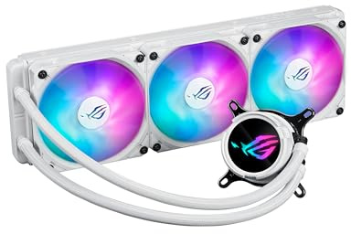 ASUS ROG Strix LC III 360 ARGB LCD White Edition - Enfriador líquido para CPU todo en uno - Intel® LGA 1700, 1200, 115X - AMD Socket AM4, AM5 - con LCD IPS de 2.1 pulgadas, la nueva bomba Gen7 v2 de