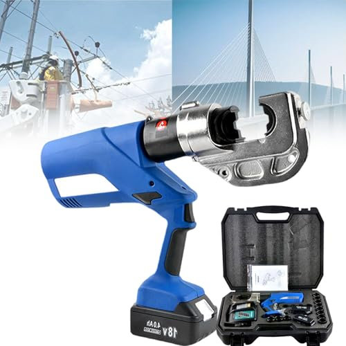 vnmudzeo 17 Mm 32 Mm Crimpadora EléCtrica, Cabezal Giratorio 360° Alicates De Crimpado HidráUlicos, con Matriz De Crimpado Reemplazable 16-300 Mm² 16-400 Mm²,400