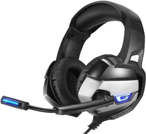 SilteD RajoNN - Cuffie da gioco con microfono montati a testa e cuffie da gioco USB a 7.1 canali/cuffie cablate (colore: blu)