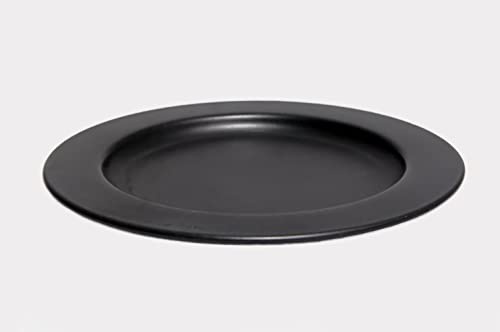 Fenzo 15cm Candle Plates for Pillar Candles, Round Pillar Ball Candle Holders, Steel Candle Plates for Party Decoration, Wedding, Christmas, Spa, Table Centrepieces & Gifts (Black)