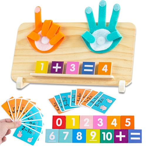 DQMOON Montessori Toys for 3 4 5 Year Olds, Educational Number Counting Blocks Maths Games Preschool Learning Toys for Boys Girls Age 4-7, Birthday Stocking Fillers for Kids