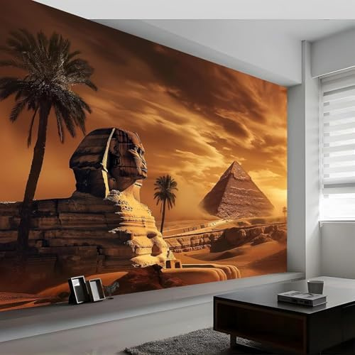 Fototapete 3D Effekt Ägypten Vlies Fototapete 300 x 210 cm Pharao Foto Tapete XXL Vliestapete Moderne Wandtapete Wohnzimmer Schlafzimmer Bildtapete Decoration Poster Fototapeten B1669