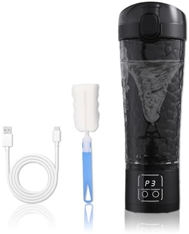 Yeelan Protein Shaker Flasche, 700ml Elektrische Mixer Shaker Tassen für Protein-Shakes und Mahlzeit Ersatz Shakes, USB Wiederaufladbar Proteinshake Vortex Mixer, Eiweiß Shaker, BPA frei, Schwarz
