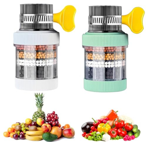 2Pcs Tap Water Filter, Kitchen Tap Filter for Drinking Water, Faucet Filter for Hard Water UK Taps, Water Filter for Tap, Universal Fit for Kitchen and Bathroom