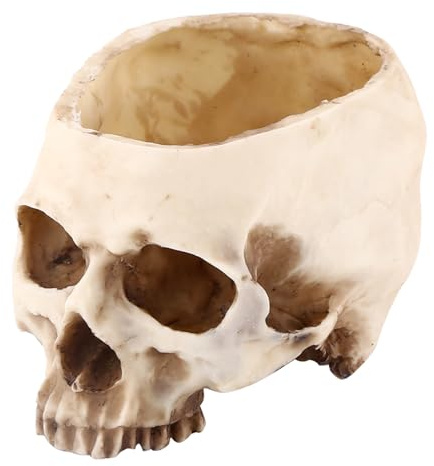 Halloween-Schädel-Topf, totenköpfe blumentopf, Kunstharz, Totenkopf-Kopf-Design, Blumentopf, Pflanzgefäß, Behälter, Dekoration