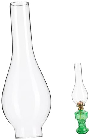 GETAJGHSD Pantalla de Vidrio Clara para Lámpara de Aceite Repuesto de Pantalla para Lámpara de Queroseno Diseño Resistente al Viento y Alta Temperatura Compatible con Quinques y Práctica y