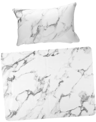 LOORGVEL Maniküre Handkissen Faltbare PU Armauflage und Nageltisch Matte Marbled Design Komfortable Hand Armstütze für Nagelstudio und Heimgebrauch Schützt Tisch vor Nagellackflecken