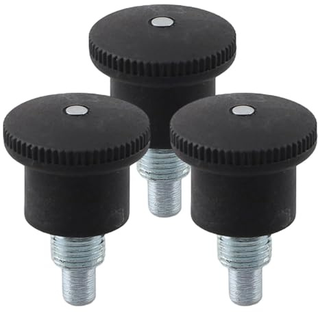 Gettimore Zugnadel für Heimtrainer, M10-Gewinde, 14 mm Bolzen, Kunststoff und Metall, Fitnesszubehör, 3 Stück, Schwarz