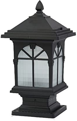 YGZPALH Outdoor Black Post Light - Wired Lantern Column Lamp 110-240V(E26 Bulb),Garden Post Caps Light,IP54 Waterproof Lamp Shade, LED Fence Post Lamp, for Flat Patio Garden Modern Decoration