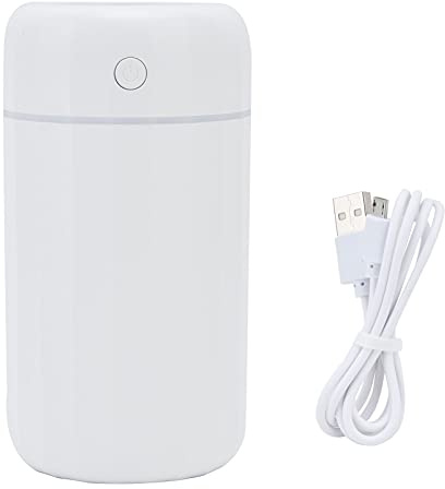 Mini humidificateur 260 ML |Spray à 2 Niveaux et éclairage d'ambiance coloré |Humidificateur de Voiture USB pour atmosphère sèche/Bureau/Chevet |5 à 10 Heures d'utilisation (White)