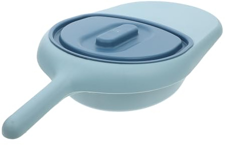 HONMEET Tragbare Bettpfanne mit Deckel aus PP Auslaufsichere Urinalpfanne für Ältere Männer und Frauen Himmelblau Rückenschonend für Bettlägerige Patienten und Schwangere