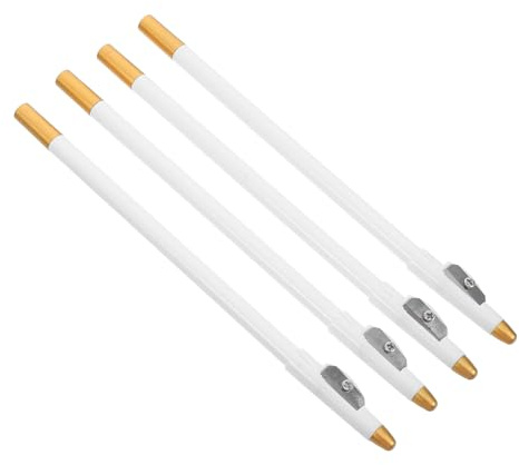 Angoily 4 Stück Augenbrauenstift 3D mit Feiner Spitze und Integriertem Anspitzer Weißer Haar Nachzeichnungsstift für Bart und Eyeliner für Outdoor Aktivitäten und Sport