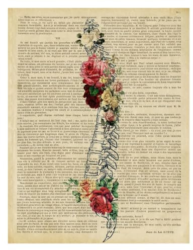 Vintage Human Anatomy Poster Print Blommor Medicinsk Väggbild Hjärta Hjärna Dukmålning for Sjukhus Klinik Inredning