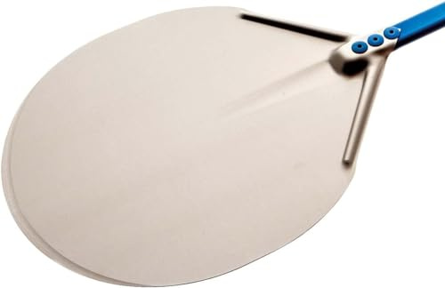 Gi.Metal Pala per Pizza Professionale Linea Azzurra A-32, Testa 33 cm, Lunghezza Manico 150 cm, Peso 0.73 Kg, Testa in Alluminio anodizzato neutro, manico anodizzato azzurro