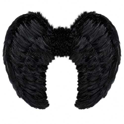 Yummy Bee Angel Fairy Wings Costume Fancy Dress Large 60 x 40 Black White Red Deluxe Real Feathers (Black) | Adult feather wings, Fallen angel, Cosplay wings, Bat wings, Theatre costume, Christmas angel, Festival costume, 60x35cm