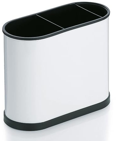 Kela Benito Cutlery Holder, Stainless Steel, Black/White, 22 x 10 x 18 cm
