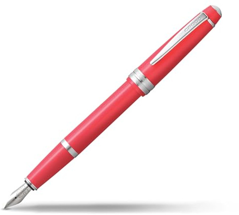 CROSS Bailey Light Polished Coral Resin Fountain Pen INCL. Premium Gift Box - Fine Nib
