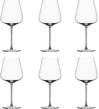 Zalto Bordeaux Glass – Austrian Craftsmanship, Hand-Blown by Master Artisans in Europe – Lead-Free Crystal Stemware for Full-Bodied Red Wines – 9.1″ Tall, 4.3″ Wide Bowl – Gift Set of 6 Glasses