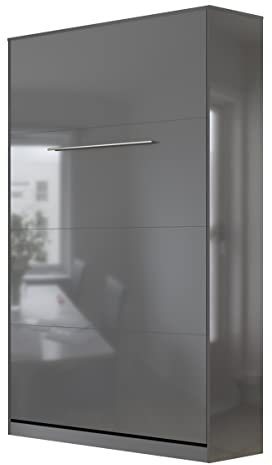SMARTBett Schrankbett Standard 90x200 120x200 140x200 160x200 Bettschrank Wandbett Anthrazit Hochglanz/Anthrazit Hochglanz 120 Vertikal