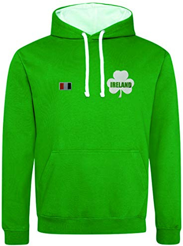 Six Nations Sweat à capuche pour supporter de la Coupe du monde de rugby Irlande - Vert - XS
