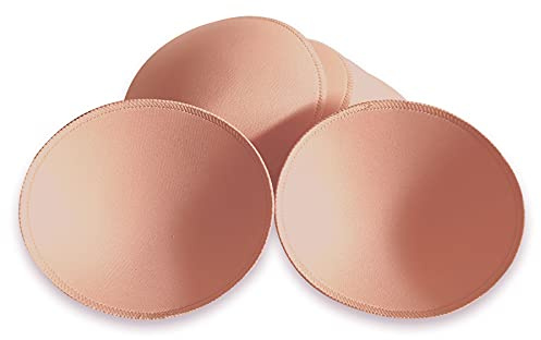 3 Pairs Removable Oval Soft Bra Pads, A/B/C/D Cup Replacement Padding for Sports Bras, Bikini Tops & Swimsuits(Beige D CUP)