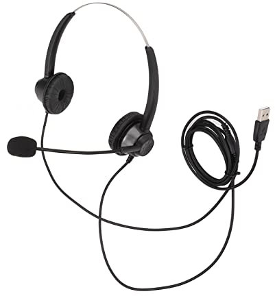 ciciglow USB-Computer-Headset, H360D-USB, Doppelseitiges Headset, Lautstärkeregelung, USB-Business-Headset für Skype, Webinar, Handy, Callcenter, Clear Chat, Ultra-Komfort