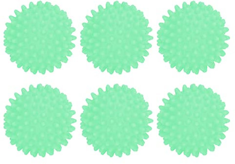 Walfront 6Pcs Reusable Laundry Dryer Balls PVC Eco Non Toxic Laundry Washing Balls Keep Clothes Soft(Green)