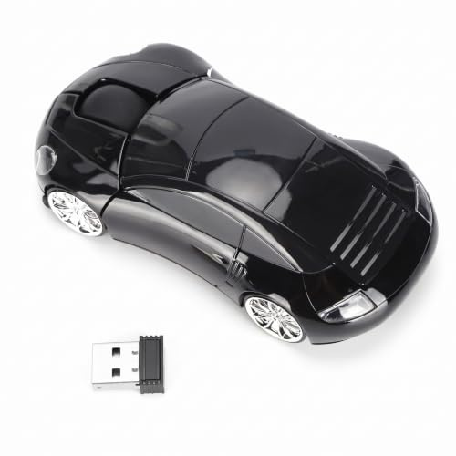 Kabellose 2,4 G USB Automaus, 1600 DPI Sportwagenförmige Maus Verwenden Sie Intelligente Energiespartechnologie, Gaming Mäuse mit USB Empfänger für PC Computer Laptop (Schwarz)