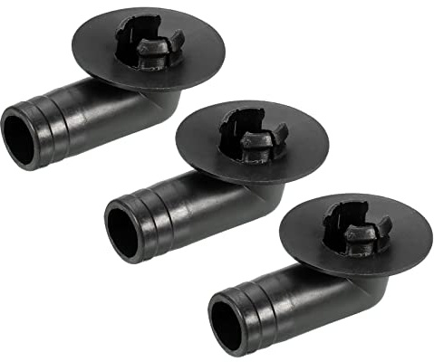 MECCANIXITY Air Conditioner Drain Hose Connector 17mm Tube Elbow Fitting Replacement Part Accessories for Mini-Split Window AC, Black Pack of 3
