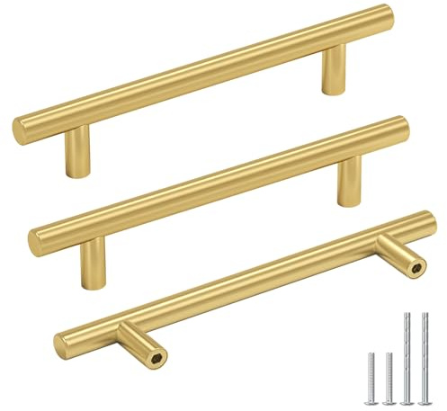 Goldenwarm 15 Stück Schrankgriffe Gold Möbelgriffe Gold 128mm Griffe für Küchenschränke Türgriffe Küche Goldene Griffe Möbelgriffe Edelstahl