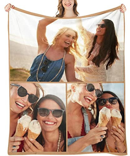 Personalisierte Fotodecke Mit Eigenem Foto, individuelle kuscheldecke Bedrucken Lassen mit Foto,1-9 Bildcollage,Fotodecke selbst gestalten, Fotogeschenk für Geburtstag Jahrestag Weihnachten 150×200cm
