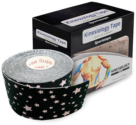 Kinesiology Tape - Enhanced Support, Breathable & Moisture-Resistant - Latex-Free for Sensitive Skin - Customizable, Ideal for Athletes & Fitness Enthusiasts (Stars)