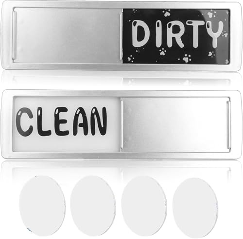 Dishwasher Magnet Clean Dirty Sign Spülmaschinen Schild Sauber Schmutzig Zeichen Geschirrspüler mit Schiebefunktion Kratzfest Geschirrspüler-Magnet Magnete-Schild für Kühlschrank Dekor