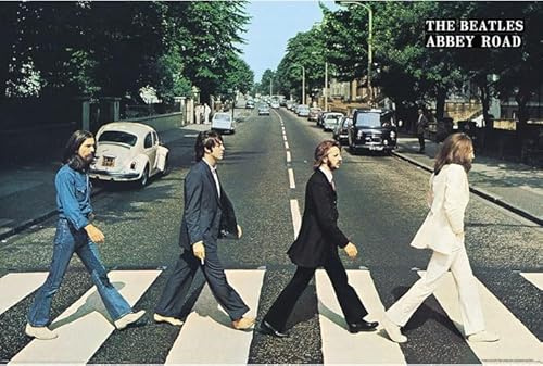 The Beatles - Abbey Road - Musikposter Classics - Grösse 91,5x61 cm + 2 St Posterleisten Alu 93,5 cm