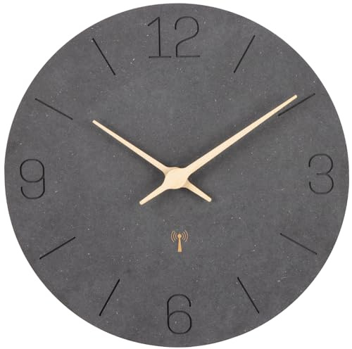 Warminn Wand Funkuhr MDF Holz Wanduhr Ohne Tickgeräusche Vintage 30cm | Funkuhr Wanduhr Lautlos Holz Wanduhren Groß Quarz Batterie Einfach zu Lesen für Küche Schlafzimmer Büro Schule Wohnzimmer