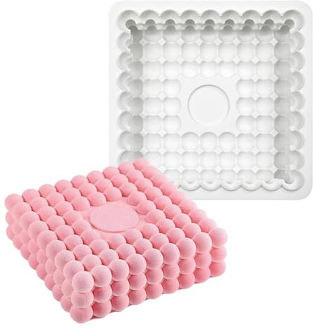 TUKE Moule en silicone en forme carrée - Moules en silicone pour savon, gâteau, pâte à sucre, pâtisserie - Moules à chocolat, dessert français, bonbons, glaçons, savon (carré K)