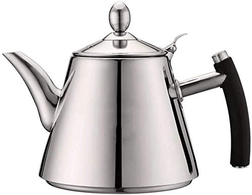 ARNUZ Hervidor de Acero Inoxidable Grueso 304 de Fondo Plano, hervidor pequeño, Cocina de inducción, Estufa eléctrica, hervidor hervido, Tetera de Agua, Tetera de Burbujas de té, 1,5 L, Pesa Rusa