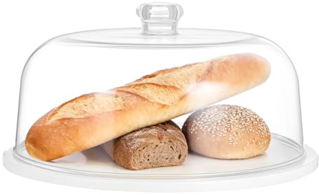 Luxshiny 28cm Clear Acrylic Cake Dome Cover | Transparent Food Protector | Reusable Cake Lid for Dessert Display, Fruits, Snack & Bread Storage