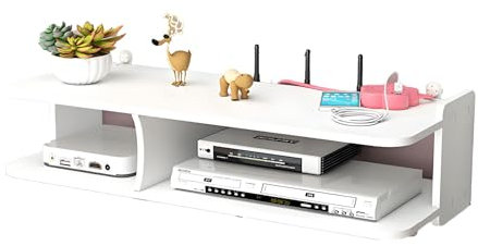 Guoyoocc Schwimmende Regale für TV-Komponenten,WiFi-Router-Aufbewahrungsregal,TV-Schrank Set-Top-Box-Lagerregal,Multimedia Console Projektor Halterung,Router Storage Rack Shelf