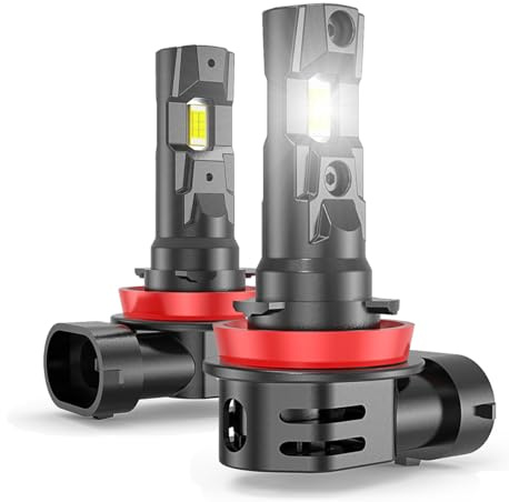 H11 LED-dimljus, vit, 6 500K, 12 V, 50 W, 6 000 LM, H8 LED-dimljus, H11, LED-canbus, för bil halv- och landsvägsljus, 2 st.