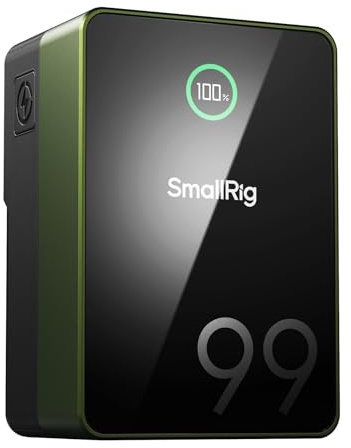 SMALLRIG VB99 Pro V Mount Battery, Batería de Bloqueo V de 6800mAh con Carga Rápida PD Bidireccional de 100W, Pantalla a Color, Interfaz USB-C x 2/USB-A/D-TAP/DC8V/DC12V/BP, Verde - 4974