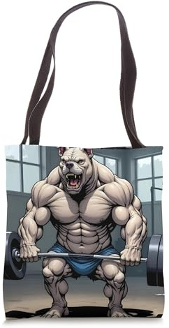 Bulldog Weightlifting Powerlifting Beast Gym Gear Workout Tote Bag