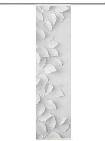 Vision S Schiebegardine RIXA Bambusoptik, 3D Effekt, Blätter-Druck, 260x60 cm, Farbe:grau, Größe:260 x 60 cm, Anzahl:1x