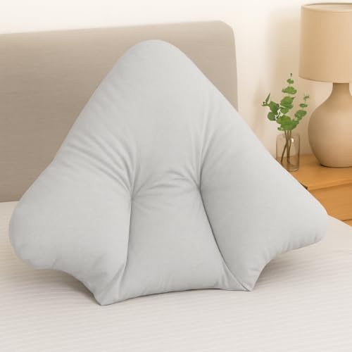 COMFORTNIGHTS Orthopaedic Batwing Pillow, Head Neck Back Support Cushion, with a Grey Washable Cover