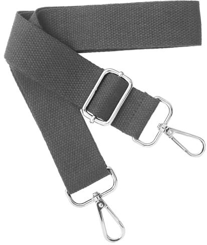 Shoulder Strap for Bag Adjustable Wide 3.8cm Bag Straps for Crossbody Handbags, Grey Straps for Bags Women Men Crossbody with Silver Buckle Accessory