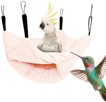 Jingmiger Warm Bird Cage Bed | Double Thickness Cozy Nest for Birds, Aviary Cage Accessory for Perch Nesting Rest Game Decoration Winter Indoor