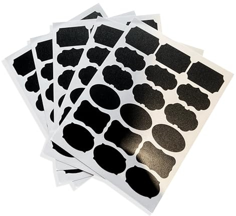 90 Pcs Chalkboard Labels for Spice Jars – Black Write-On Reusable, Erasable, Waterproof – Chalkboard Stickers for Kitchen Pantry, Jars, Bottles, Containers