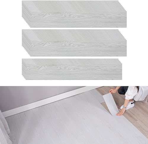 PVC Bodenbelag Vinylboden Selbstklebend,CEIEVER Selbstklebende Bodenfliesen 1.5m² Pvc Boden 25 Stück 40X15CM bodenfliesen selbstklebend bad für Wohnzimmer Küche